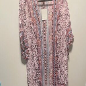 NWT Kimono with Pink and Blue Accents